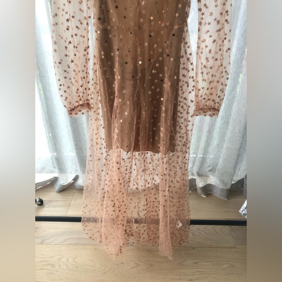 For Love & Lemons Sheer Star Maxi Dress Size Medium - Picture 3 of 11